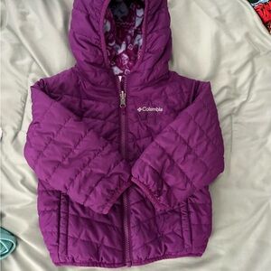Reversible Columbia Plum Quilted Jacket with Hood